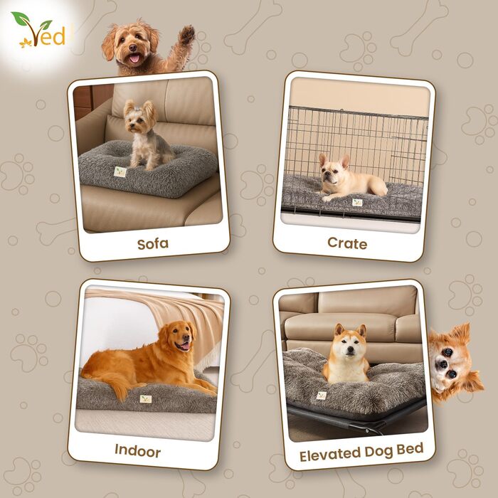 Заспокійливе ліжко для собак Mittel – М'яка анти-тривожна лежанка для тварин, підходить для переносок, миється, з антиковзним дном, сірий колір, (75 x 50 x 7 см)