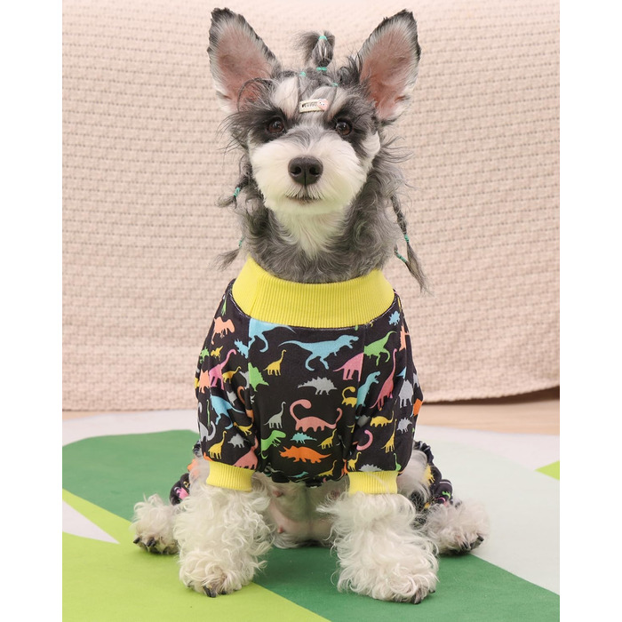 Костюм динозавра для собак CuteBone, піжама з еластичного спандексу, кристанового оксамиту, тепла та м'яка одежда для маленьких собак, теплий халат для домашніх тварин, COSP01S-DE S