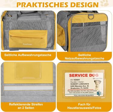 Транспортна переноска для котів та собак Pawinner з колесами, 45x33x33 см. Зручна переноска-тролей для авто та літака, складна, дихаюча, для тварин до 9 кг