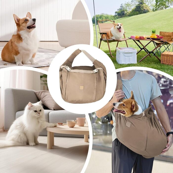 Рюкзак-переноска для собак, рюкзак для цуценят, рюкзак для котів, зручний, легкий, для вигулу, подорожей, Khaki