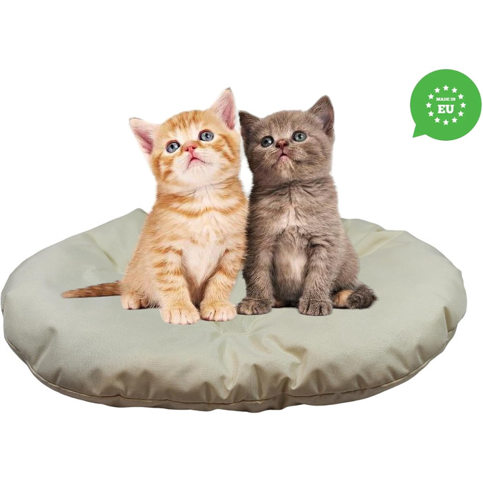 М'який лежак для собак та котів овальної форми, 80 x 58 см, бежевий колір. Лежанка для тварин, килимок, матрац для собак та котів. Можливість прання. Ідеально для переносних кліток та лежанок.