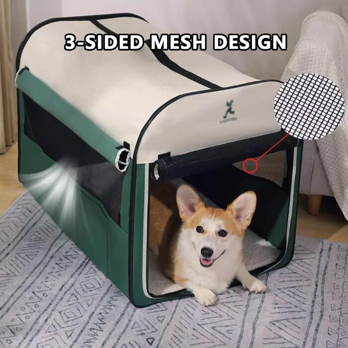 Транспортна сумка для собак, переноска для авто, дорожній аксесуар для тварин з ролетним вікном, Oxford-тканина, складана, дихаюча, міцна (46 x 36.5 x 40 см)