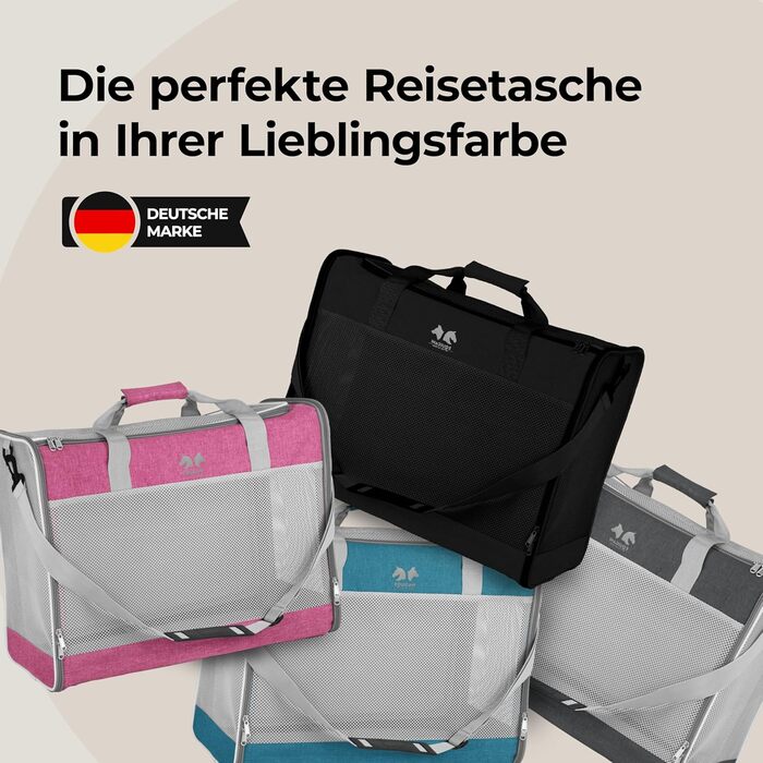 Сумка-переноска для собак та котів Equicani® 55x40x23 см, сіра | Легка, складна, з сіткою та зручним ременем