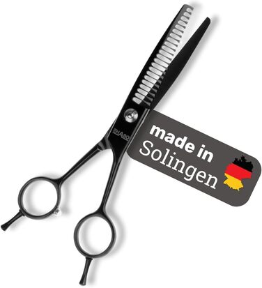 Професійна ножиця для грумінгу собак EHASO 22 зубчики, 17 см, чорний титан