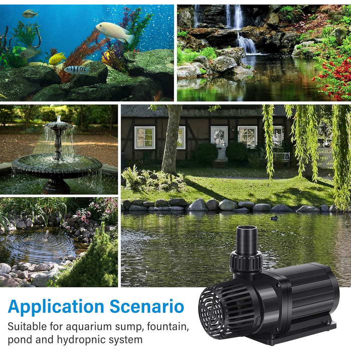Насос для ставка Forever Speed ECO 10000 л/год 90 Вт, фільтр-помпа для водойми, енергоефективний насос для садового ставка, водоспадів, фонтанів