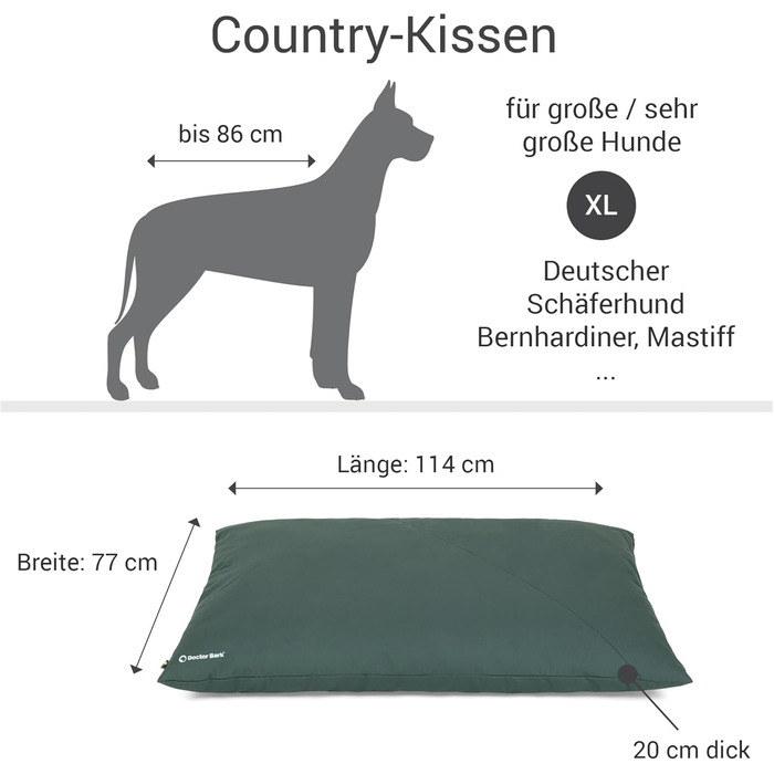 М'яке ліжко для собак великих порід Doctor Bark GreenLabel - XL, зелене, легко миється
