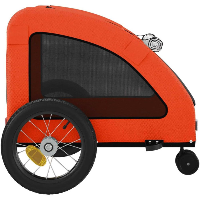 Причіп для тварин на велосипед, Оксфорд та залізо, для дому, оранжевий (125 x 52 x 53 см)