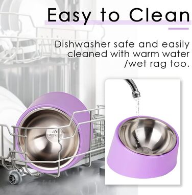 Нахилений годівниця для собак та котів SuperDesign 15°, піднята годівниця, миска для тварин з антиковзним підставою з меламіну, м'ятно-зелений (фіолетовий, M)