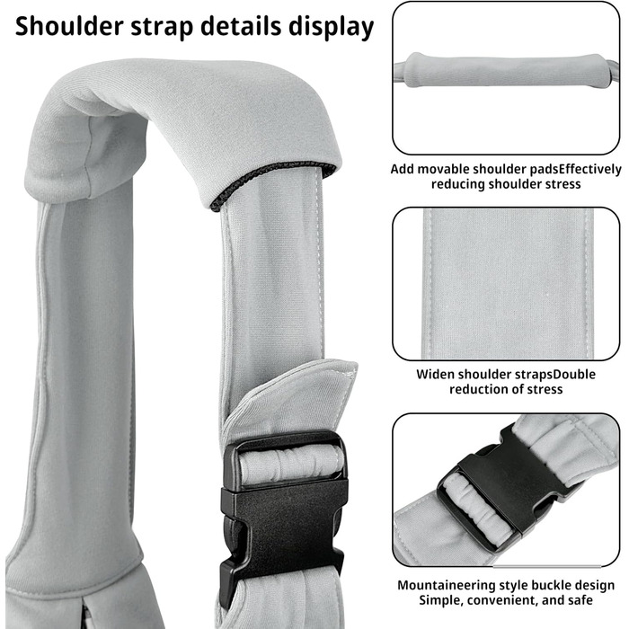 Слінг для собак та котів CUBY - переноска для тварин, слінг на одне плече, сірий, з підставкою для лап