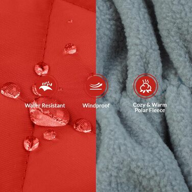 Водонепроникний зимовий теплий одяг для собак: куртка, жилет, пуховик, светр з кільцями D (червоний, 2XL) XXL Червоний