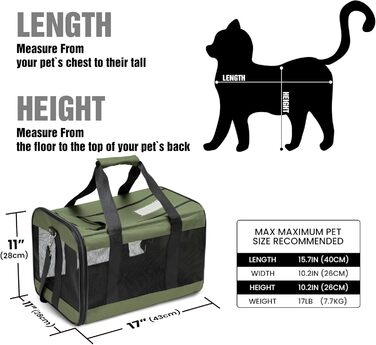 Транспортна переноска для собак та котів HITSLAM (M, Зелений) - розкладний бокс, для подорожей, авіалінії