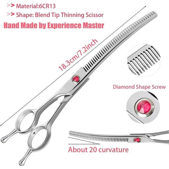 Ножиці для грумінгу собак, ножиці для стрижки шерсті, ергономічні, регульовані, для собак та котів