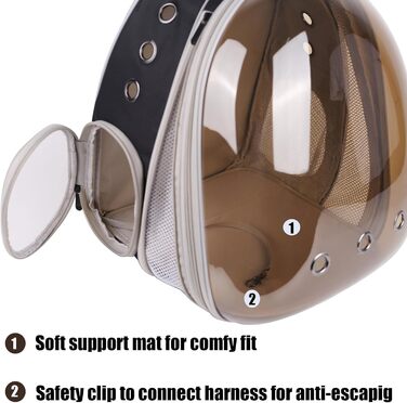Рюкзак для кота, переноска для тварин до 9 кг, з переднім розширенням, прозора сумка-кокон для котів, кроликів та цуценят