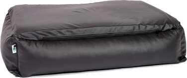 Ортопедичне ліжко для собак CopcoPet Paco з штучної шкіри, чорного кольору, 90 x 70 см – віско-матрац для собак – знімний, пральний чохол – стабільне, щадяче для суглобів – для середніх собак L 90 x 70 см