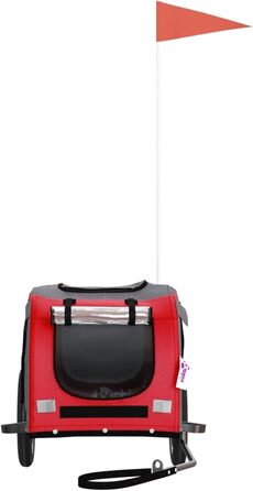 Фahrradanhänger від BaraSh: Причіп для велосипеда для собак та дітей, червоний та сірий, Oxford-Gewebe, сталь