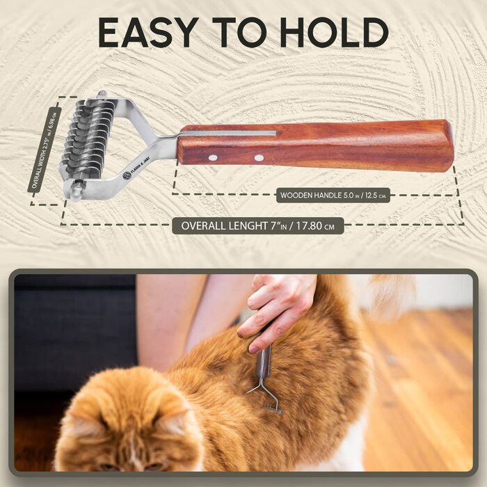 Гребінець для догляду за підшерстям собак, котів та домашніх тварин FLAMIA & JABZ (14 лез)