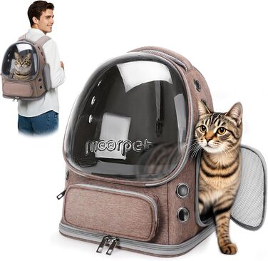 Рюкзак-переноска для котів та собак ALLSOPETS Bubble Carrier, до 7.5 кг, Khaki