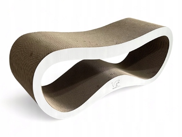 Великий картонний кігтеточка-ліжечко для котів HomeCatty, 75x26x25 см