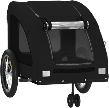 Фургон для собак VidaXL - чорний, 45 кг, Oxford-Gewebe, з прапором та відбивачами