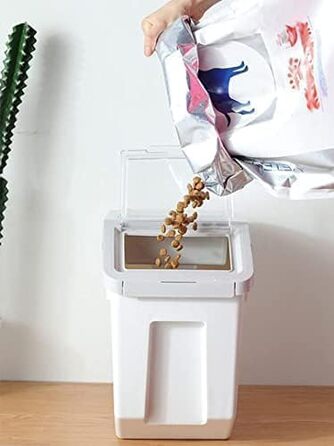 Контейнери для зберігання корму для тварин RUIAN, 2 шт. (сірий, рожевий, зелений) - ємності для сухого корму, зерна, рису, борошна з мірним стаканчиком та лопаткою на коліщатках