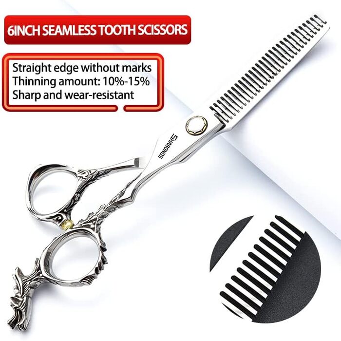 Професійні ножиці для перукарів Silber 440C з високою твердістю, 6 дюймів (4-частинний набір)