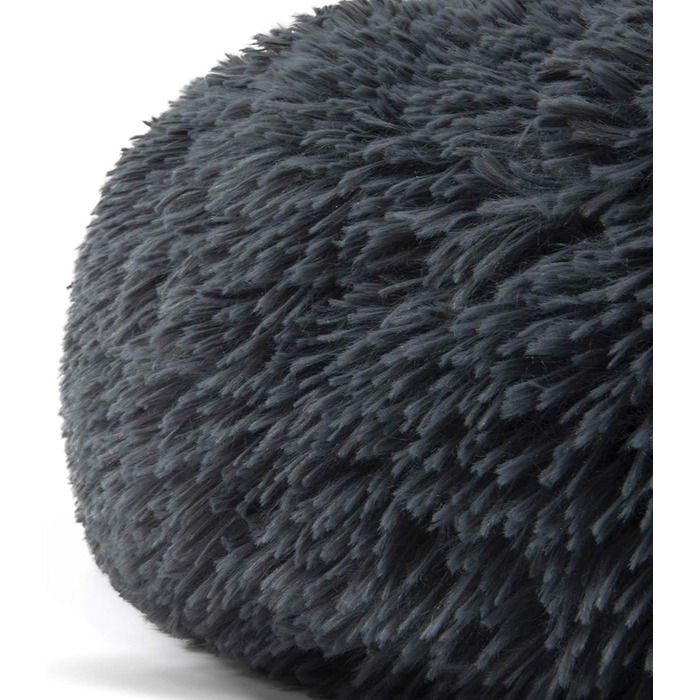 Ортопедичне ліжко для собак XL: зручне, кругле, з ефектом пам'яті, для великих собак, миється, антистрес, сіре