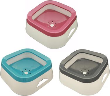 Поїлка для собак Geavonyg: переносна миска для води з плаваючою платформою, синього кольору. Підходить для малих та середніх порід.