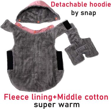 Теплий флісовий худі для собак середнього розміру, рожевий, розмір L (1 шт.)