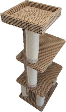 Котячий кігтеточка Bontoy Cleo, світло-коричневий, 60x44x150 см, стовпи з сизалю 12 см, стійке дерево для котів
