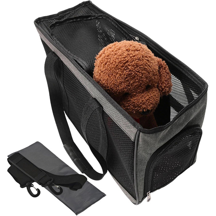 Сумка-переноска для собак та котів Ruwshuuk: багатофункціональна, зручна для прогулянок, подорожей та відпочинку на природі (сіра)
