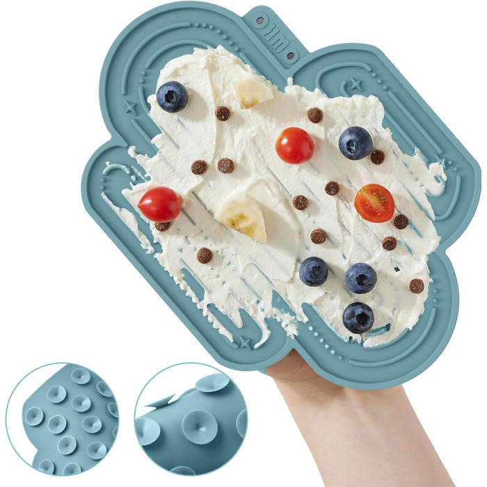 Лежанка-іграшка для собак OHMO Schleckmatte, 2 шт. (Коррал & Вишневий) - для цуценят, котів, зняття тривоги, повільне годування, силікон 18x25.5 см