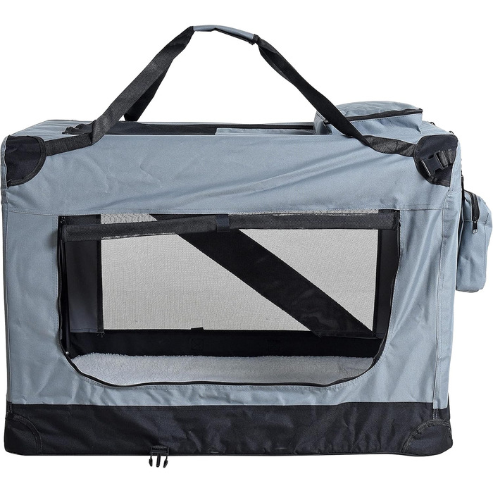 ESTEXO Клітка для собак, переноска для котів, дорожня переноска XXL сірого кольору