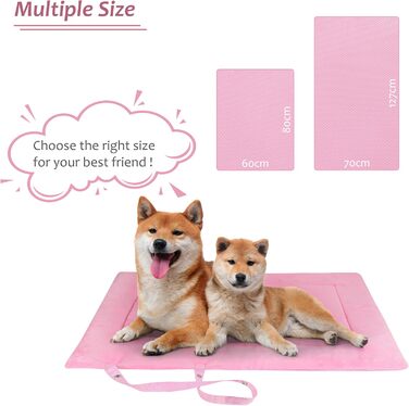 Водонепроникний килимок для котів та собак Kritter Planet, 80 x 60 см, рожевий. Складаний, миючий, для подорожей та кемпінгу. З ручками.