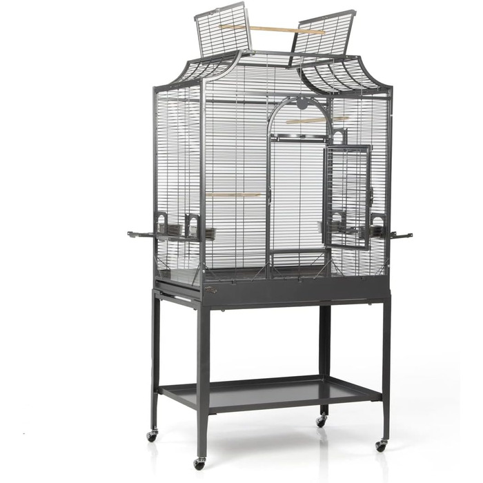 Преміальна клітка для папуг Montana Cages Madeira II, антик, з антипригарним покриттям, 82x54x153 см, 4 металеві годівниці, зоною для посадки та майданчиком для відпочинку