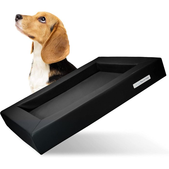 Лежанка для собак - м'яке гніздечко, диван для собак, захисне ліжко, килимок для собак, кошик для собак, розмір M 90 x 70 см, білий/чорний