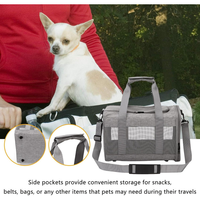 Транспортна переноска для кота/собаки, складана, з регульованим плечовим ременем