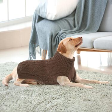 Пуловер для собак, теплий зимовий одяг для собак, куртка, жилет, одяг для цуценят, пуловер для собак, зимовий пуловер для чихуахуа (M, коричневий)