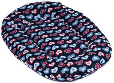 Подушка для собак Adena овальної форми, 95 x 55 см, блакитні сердечка