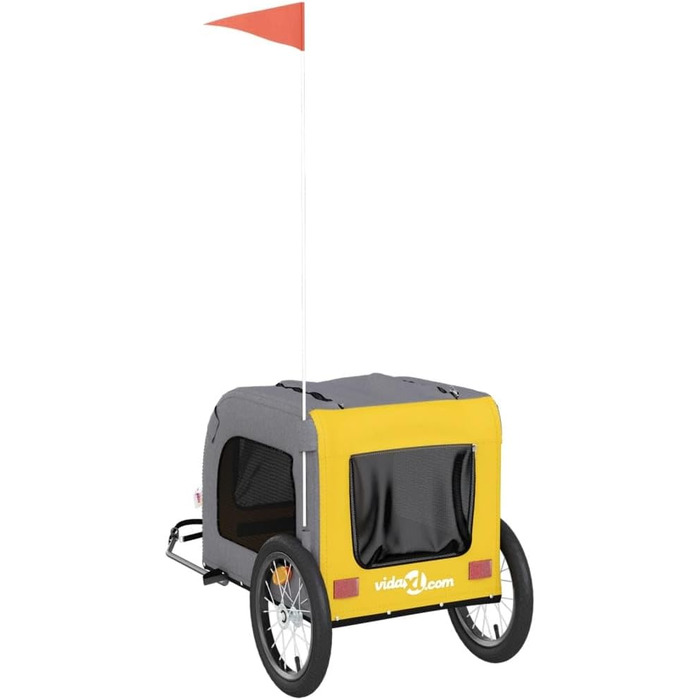 Причіп для велосипеда для собак Жовтого та Сірого кольорів, Oxford-тканина та сталь, LH33839