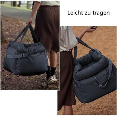 Автокрісло для собак маленьких порід, підставка для собак у машину, ліжко для собак з memory foam, з кишенями та страхувальним ремінцем, миється