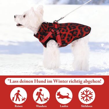 Теплий зимовий одяг для собак Avlot: червоний, розмір L, теплий флісовий одяг, водовідштовхуючий, для холодної погоди