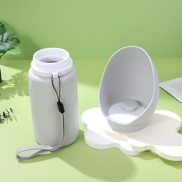 Складана пляшка для води для собак Milisten: 550 мл, м'який силікон, не протікає, для подорожей, цуценят, прогулянок, хатніх тварин, пікніків, кемпінгу (світло-сірий)