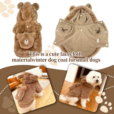 Теплий вітронепроникний пуховик для собак, фліс, вага 3,2–4,5 кг, розмір S, довжина спини 27,9–33 см