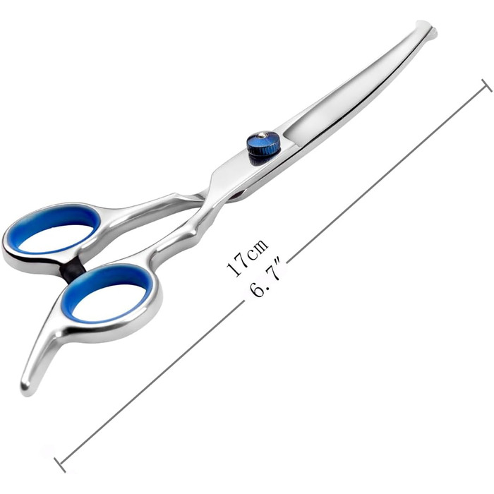 Професійна вигнута фен-ножиця для собак та котів, з безпечними кінцями, з титанової сталі