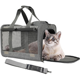 Транспортна сумка для собак та котів, сіра: зручна, дихаюча, для подорожей та прогулянок