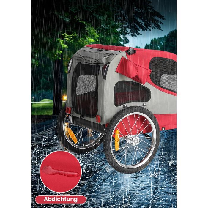 Фарм-причіп для собак SEPNINE® - складаний, до 30 кг, з підсумком та рефлекторами