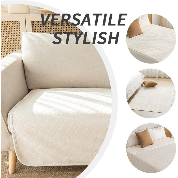 Водонепроникний килимок для собак, Outdoor, миючий, для великих собак, плюшевий, підходить для котів та диванів, сірий+бежевий (бежевий+бежевий, 80x100 см)