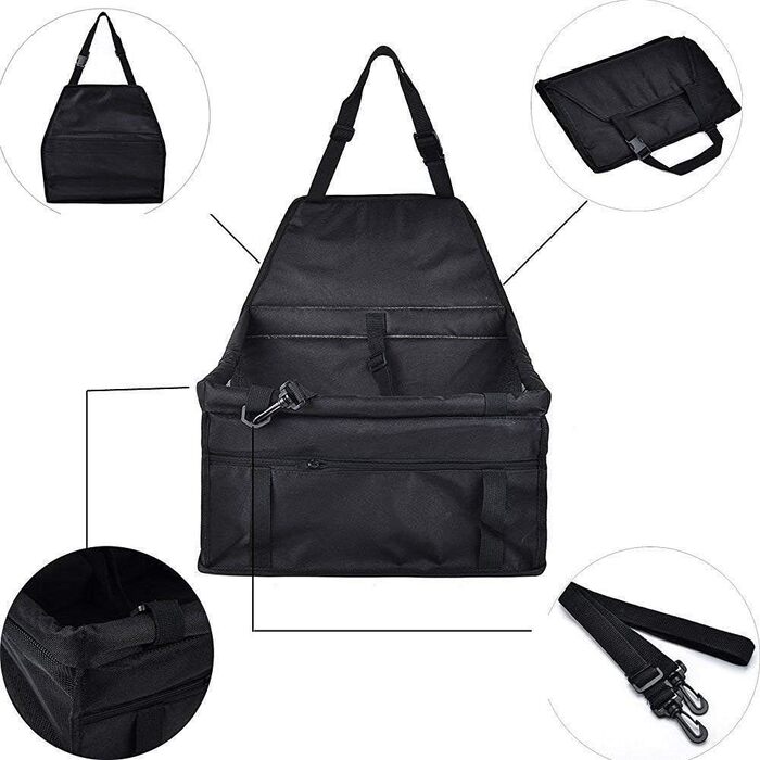 Крісло-підвищення для собак MENGQI - водовідштовхувальний, дихаючий килимок для авто, безпечний, миючий, з оксфордської тканини (колір: коричневий)