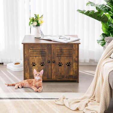 Будиночок для кота Costway, коричневий, прямокутний, 51,5 см x 70 см x 50,5 см