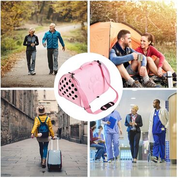М'яка переносна сумка для тварин | Сумка для вигулу з плечовим ременем, легка для цуценят та маленьких собак - для подорожей, відпочинку на природі, авіаперельотів, кемпінгу, поїздок, до ветеринара, у місто, рожева